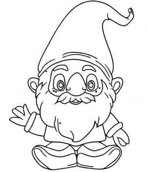 Kind Gnome Coloring Page