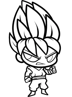 Goku in Chibi Form Coloring Page