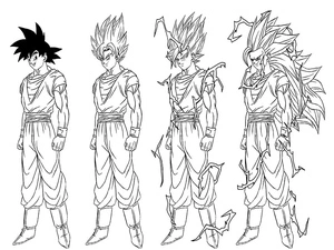 Goku's Super Saiyan Transformation Coloring Page