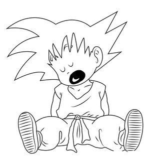 Goku Sleeping Coloring Page