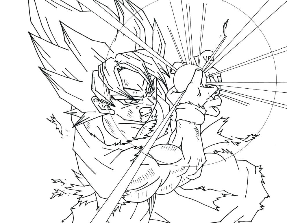 Printable Son Goku Coloring Sheet Coloring Page
