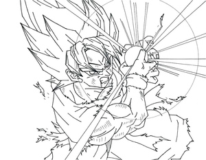Printable Son Goku Coloring Sheet