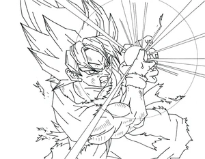 Printable Son Goku Coloring Sheet Coloring Page