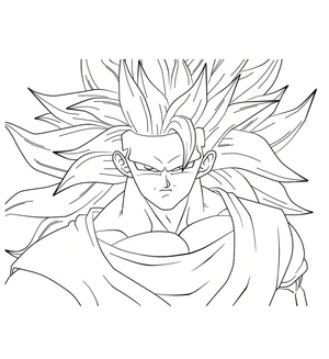 Son Goku in Super Saiyan 3 form Coloring Page