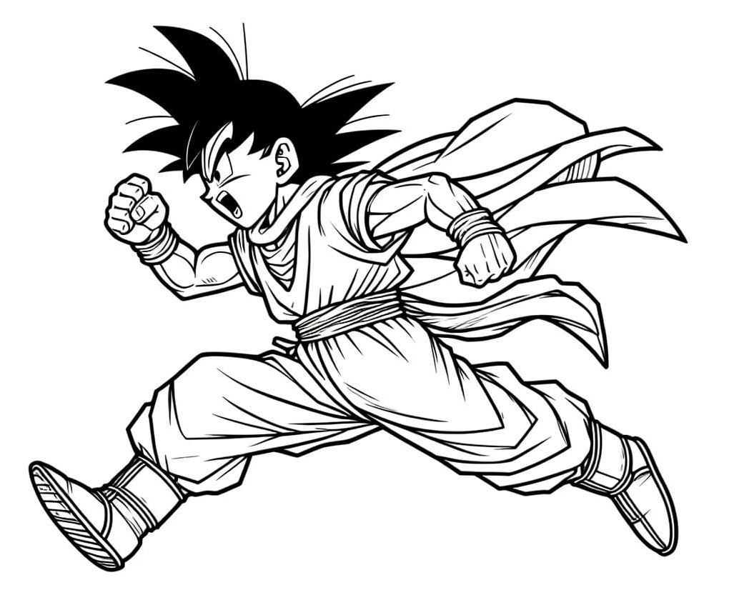 Speedy Goku Coloring Page