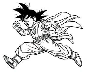 Speedy Goku Coloring Page
