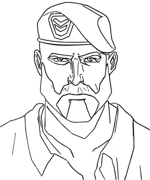 Brimstone from Valorant Coloring Page