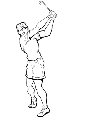 "Golfing Enthusiast" Coloring Page