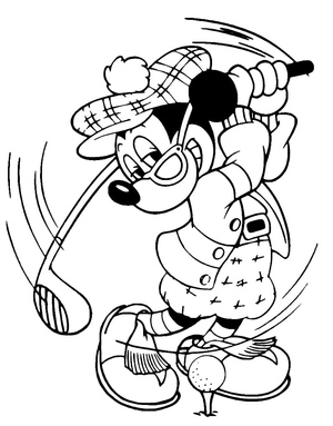Mickey Mouse Playing Golf