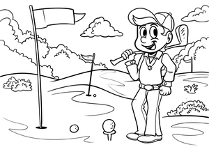 Printable Golf Image Coloring Page