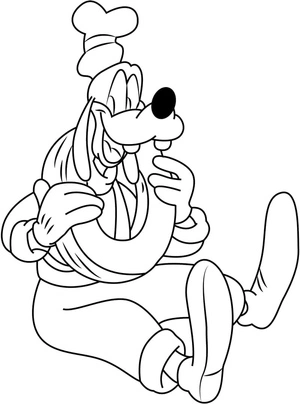 Cheerful Goofy Relaxing Coloring Page