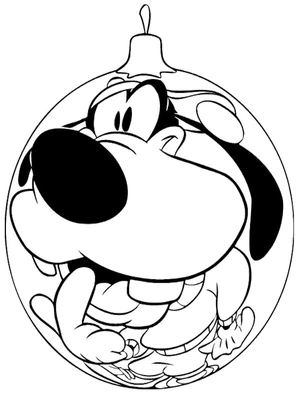 Goofy Christmas Ball Coloring Page