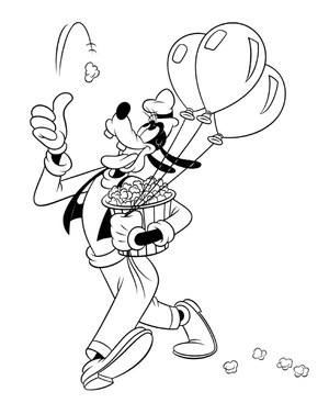 Goofy Funny Eating Popcorn With Balloons