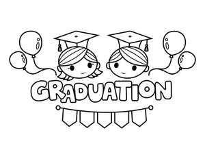 Adorable Graduating Pals Coloring Page