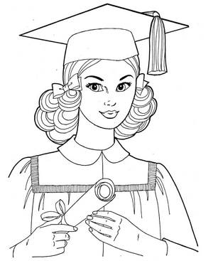 Girl Graduating Coloring Page