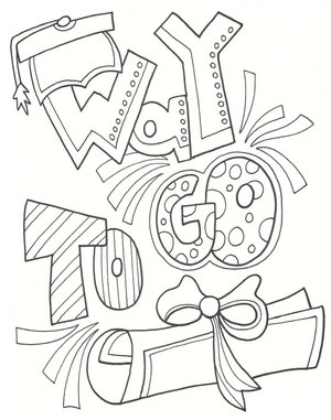 Graduation Achievement Coloring Page