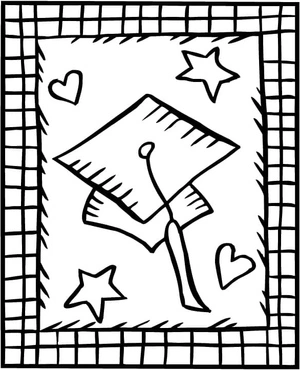 Graduation Cap Coloring Page Coloring Page