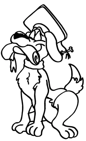 Graduation Dog Coloring Page