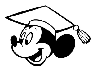 Mickey Mouse Celebrates Graduation Coloring Page
