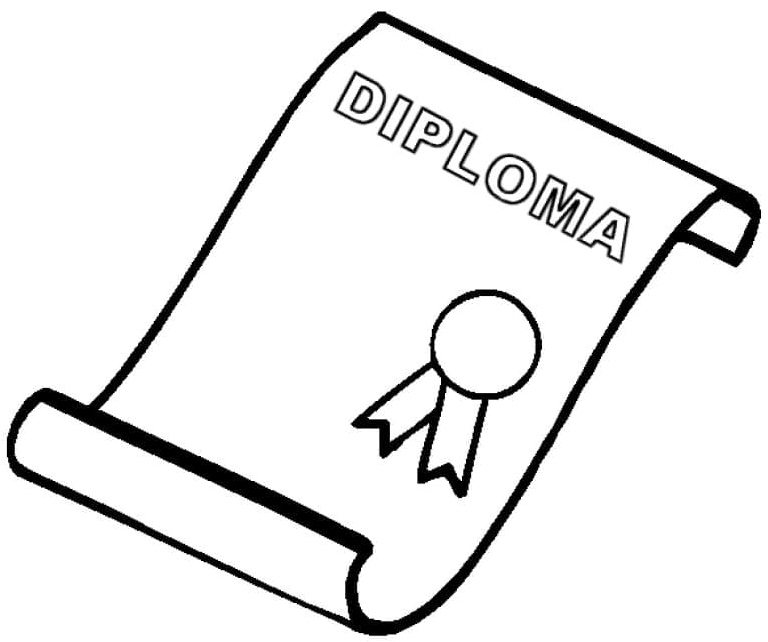 Simple Graduation Certificate Coloring Page