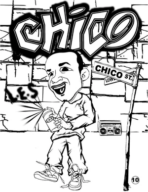 A professional writer painted a self-portrait on the wall. Coloring Page