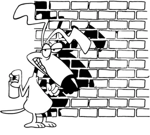 Mischievous Puppy With A Spray Paint Can Coloring Page