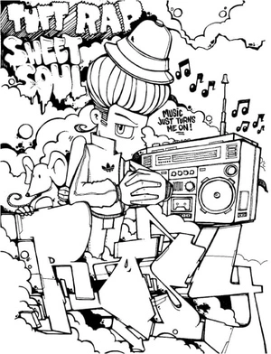 Street Art Masterpiece Coloring Page