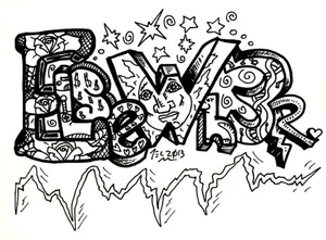 The act of creating graffiti is commonly referred to as writing. Coloring Page