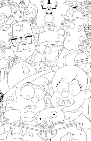 Cartoon of Gravity Falls Coloring Page