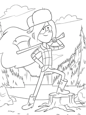 Design inspired by Wendy from the Gravity Falls show Coloring Page