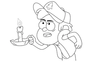 Dipper Pines from Gravity Falls Coloring Page