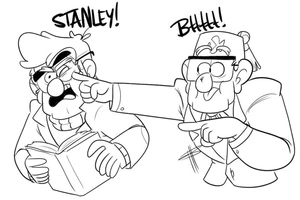Ford and Stan Pines from Gravity Falls Coloring Page