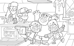 Friends from Gravity Falls Coloring Page