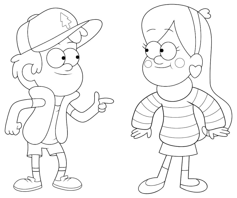 Mabel and Dipper from the show 