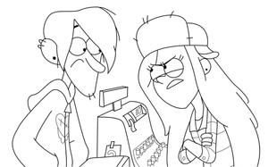 Robbie and Wendy from Gravity Falls