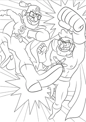 Stan and Ford Pines from Gravity Falls Coloring Page