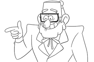 Stan Pines from the animated series "Gravity Falls". Coloring Page