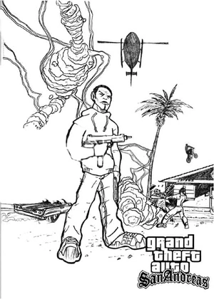 Grand Theft Auto: San Andreas Coloring Page