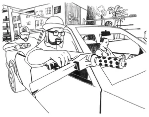 Police Chase Coloring Page