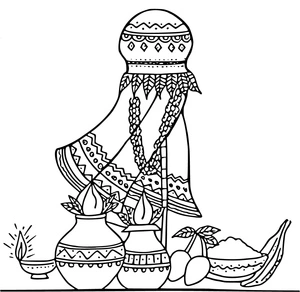 Celebrate Gudi Padwa with this printable coloring page! Coloring Page