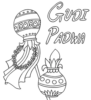 Gudi Padwa Celebration Coloring Page