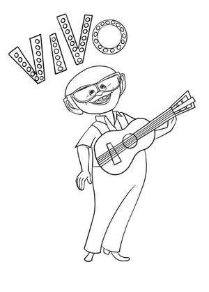 Andreas strumming on his Guitar Coloring Page