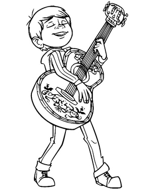 Miguel plays guitar