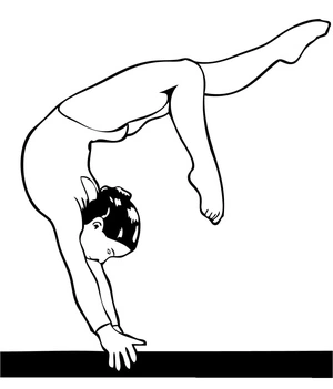 Balancing Act Gymnastics on the Beam Coloring Page