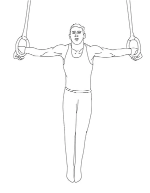 Gymnastics Rings in a Still Position Coloring Page
