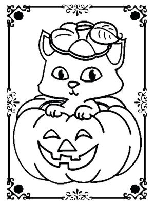 Halloween Cat Coloring Printable