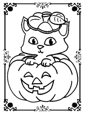 Halloween Cat Coloring Printable Coloring Page