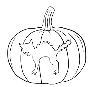 Image of a Halloween Cat Coloring Page