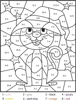 Halloween Cat Color by Number - Free Coloring Page