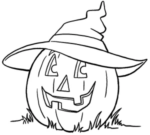 A Festive Pumpkin for Halloween Coloring Page
